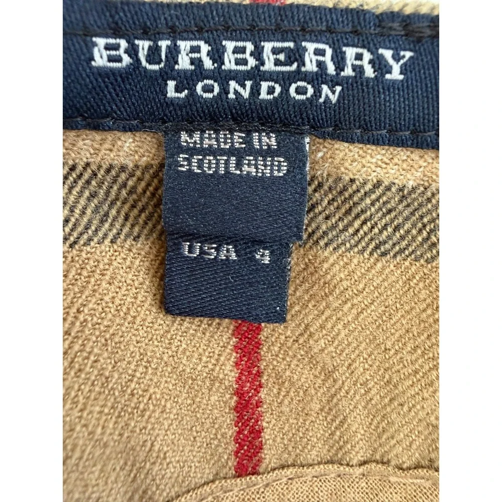 AUTHENTIC Burberry London Pleated Wool Mini Skirt Kilt Nova Check BROWN  US 4 XS